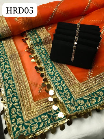 💥FANCY PARTY WEARS COLLECTION 💥  Along Indian orgnza havy boder dupata  Khtan Silk Shirt &  TRouser 